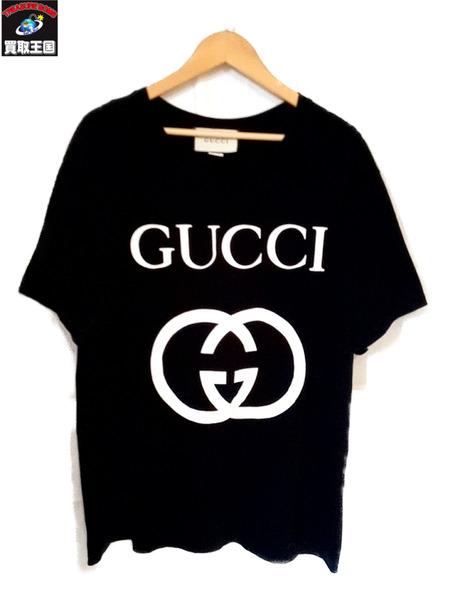 GUCCI インターロッキング ロゴ Tシャツ 黒