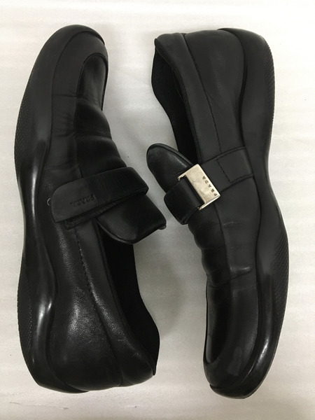 PRADA SPORT P0327 レザードライビングシューズ 黒 サイズ7