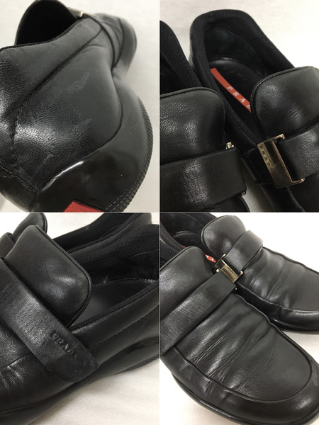 PRADA SPORT P0327 レザードライビングシューズ 黒 サイズ7