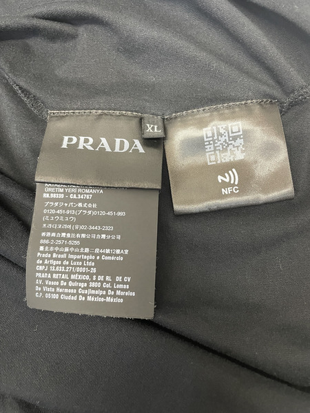 PRADA 2022 胸ナイロンポケットL/Sカットソー XL 黒 SJN262 R192 710