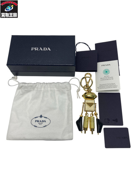 PRADA サフィアーノレザー キーチェーン チャーム プラダ キーホルダー