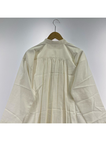 ISSEY MIYAKE 長袖ワンピース プリーツ 白 (M)