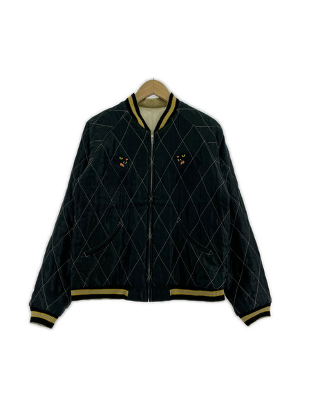 TAILOR東洋 別珍 リバーシブルスカジャン 黒×白 (M)