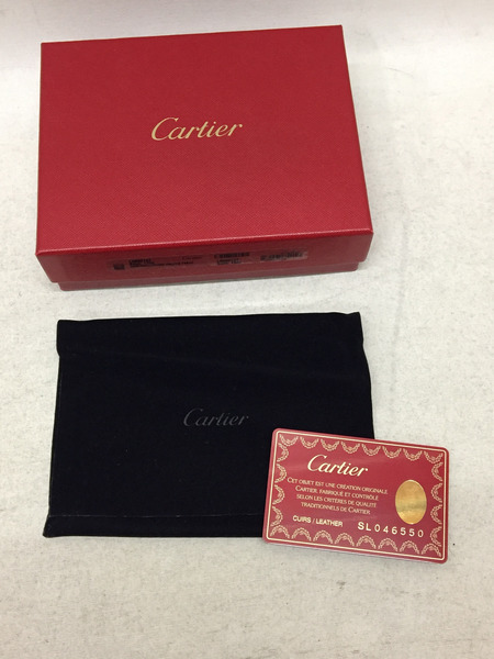 Cartier/パシャ ドゥ カルティエ 二つ折り レザー 財布/黒/L3000137[値下]