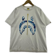 A BATHING APE 半袖Tシャツ・カットソー ABC CAMO SHARK TEE 白(L)