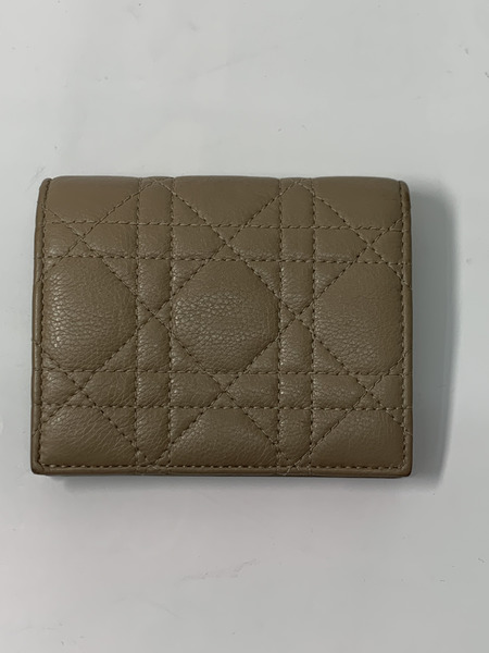 Dior CARO ミニウォレット ベージュ 開封品 ディオール カーフスキン 2つ折り財布 コンパクトウォレット 33-MA-0262