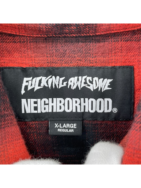NEIGHBORHOOD 長袖シャツ x Fucking Awesome 赤 XL
