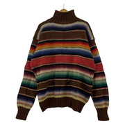 POLO COUNTRY HAND KNIT ネイティブボーダー ハイネックニット L