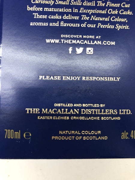 ウイスキー MACALLAN　12年　700/40