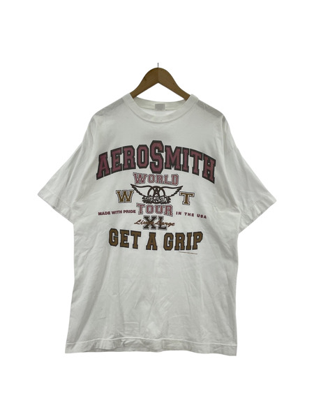 AEROSMITH GET A GRIP ワールドツアー S/Sカットソー ホワイト (XL)