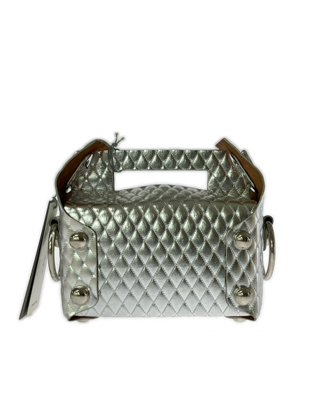 MASU LEATHER CAKE BAG SILVER