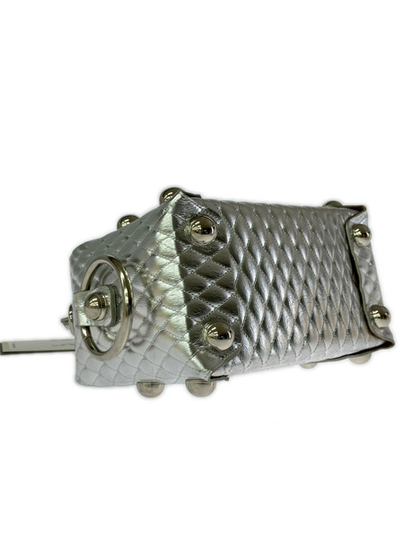 MASU LEATHER CAKE BAG SILVER