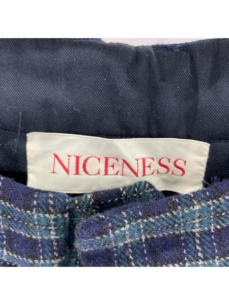 NICENESS パンツ 21AW PETER ウールチェックパンツ L