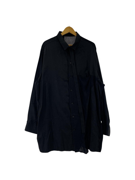 Yohji Yamamoto POUR HOMME 20AW black switching shirt (3)