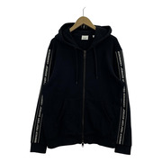 BURBERRY SIREN TAPED SLEEVE ZIP HOODIE  S ブラック 8029527