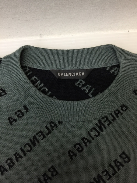 BALENCIAGA 22年 MIRROR MINI ALLOVER LOGO オールオーバーロゴニット S