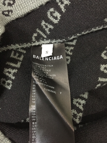 BALENCIAGA 22年 MIRROR MINI ALLOVER LOGO オールオーバーロゴニット S