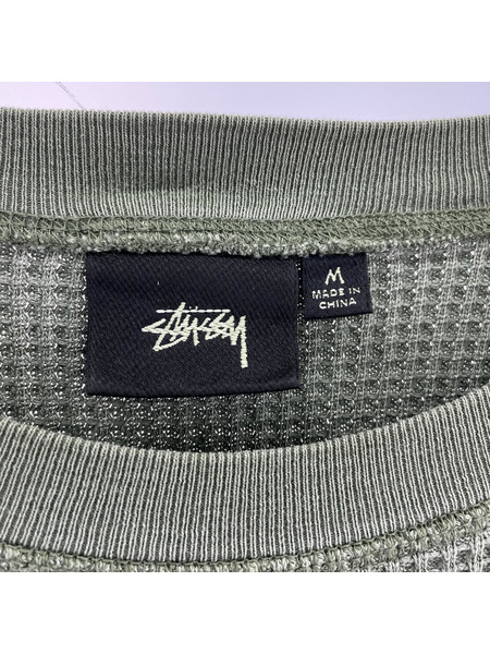 STUSSY BASIC THERMAL サーマルカットソー M オリーブ