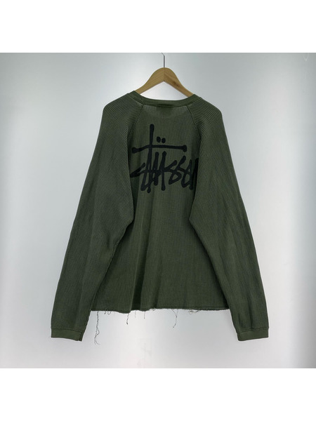 STUSSY BASIC THERMAL サーマルカットソー M オリーブ