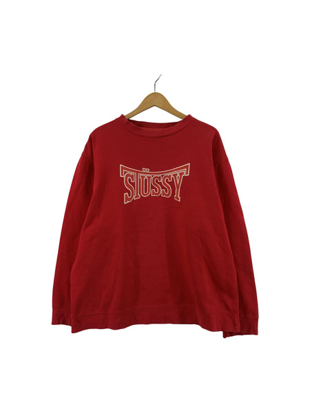 OLD STUSSY L/Sスウェット 赤 L 90S