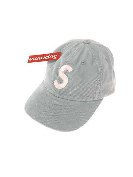 Supreme S LOGO CORDUROY CAP LIGHT BLUE