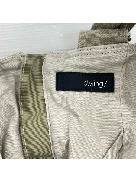 ノースリーブワンピース styling ノースリーブワンピース ベージュ