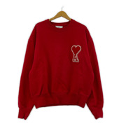 AMI paris スウェット・トレーナー ロゴ刺繍スウェット 赤 L