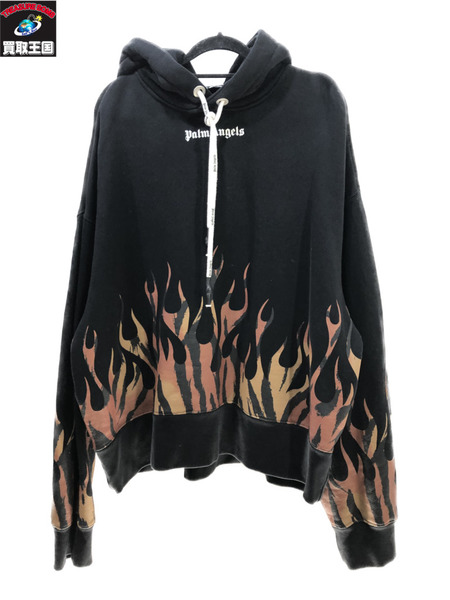 PALM ANGELS 20AW TIGER FLAMES HOODIE (M)/黒/ブラック/パーム
