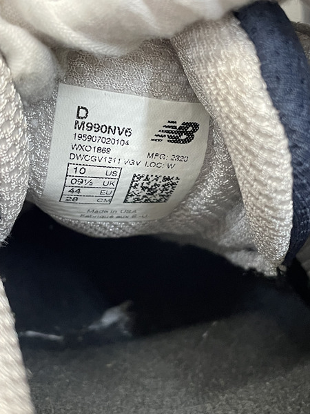 NEW BALANCE USA製 990V6 ローカットスニーカー 28cm ネイビー M990NV6