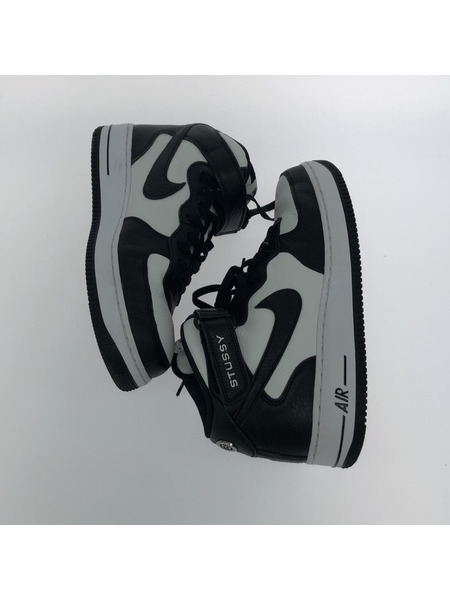 NIKE×Stussy　Air Force 1 Mid Black and Light Bone（28cm)