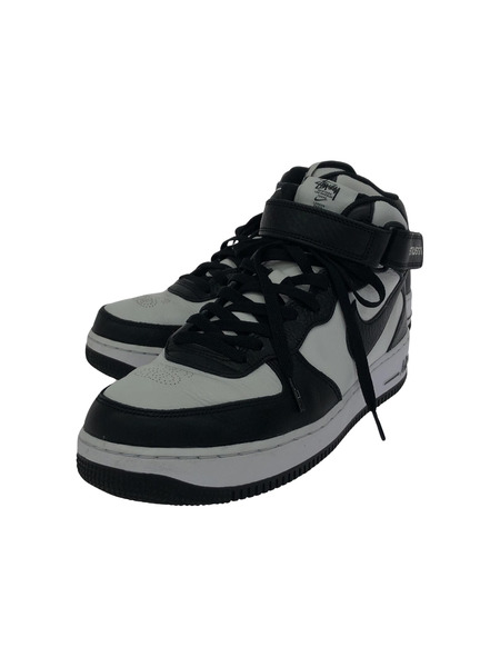 NIKE×Stussy　Air Force 1 Mid Black and Light Bone（28cm)