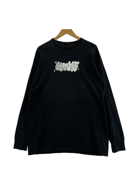 00s STUSSY×STASH グラフィック ロンT (L) 黒[値下]