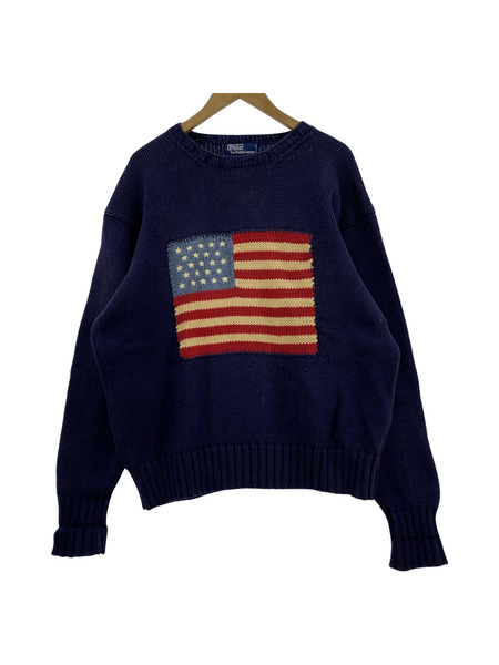 POLO RALPH LAUREN HAND KNIT 星条旗 ネイビー(L)