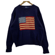 POLO RALPH LAUREN HAND KNIT 星条旗 ネイビー(L)