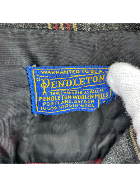PENDLETON 長袖シャツ 50s ボードシャツ 赤/黒 S[値下]