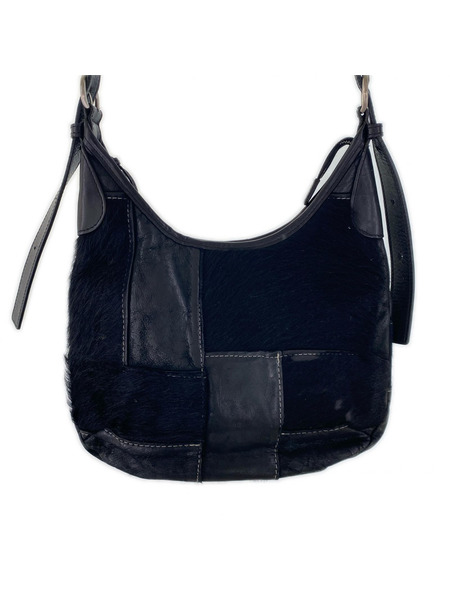 SAZABY ハンドバッグ ハラコ 黒