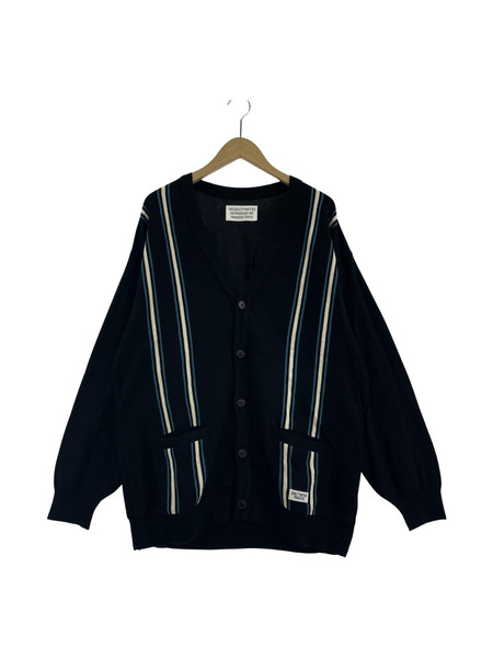 WACKO MARIA 24SS STRIPED CARDIGAN ストライプカーディガン XL ブラック