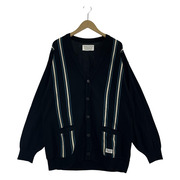 WACKO MARIA 24SS STRIPED CARDIGAN ストライプカーディガン XL ブラック