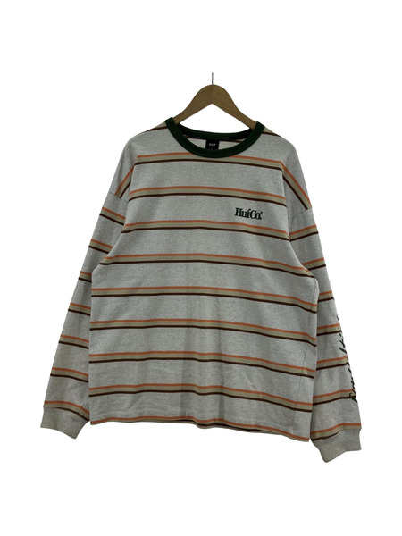 HUF Co. L/Sボーダーカットソー L GRY