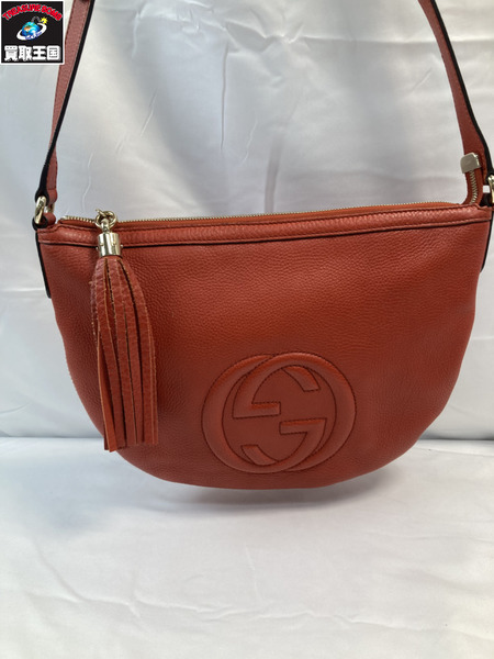 GUCCI グッチ ソーホー ショルダーバッグ 308361 レザー レッドインターロッキングG