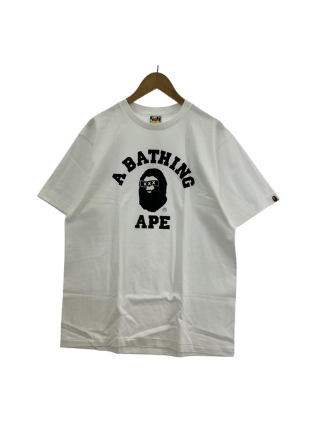 A BATHING APE×GOD SELECTION XXX COLLEGE TEE L ホワイト