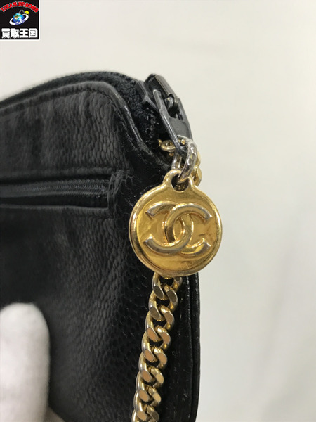 CHANEL キー&コインケース　キャビアスキン　黒