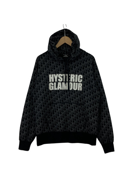 HYSTERIC GLAMOUR 20AW DOPE 総柄 パーカー 黒 M