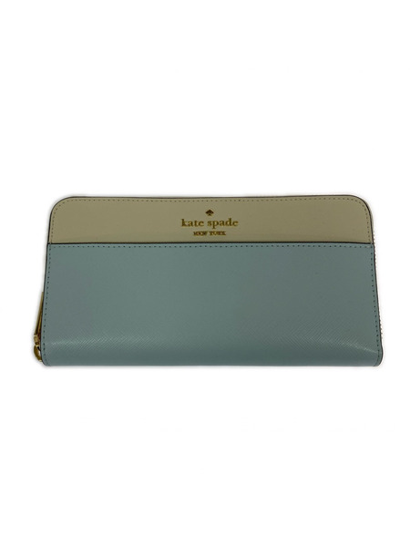 kate spade new york 長財布 マディソン カラーブロック ラージ コンチネンタルウォレット 水色[値下]