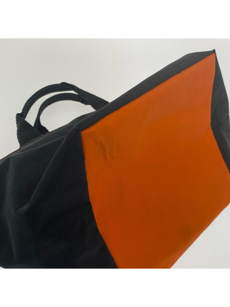 Herve Chapelier ソノ他バッグ 舟型 トートバッグ 黒ーオレンジ
