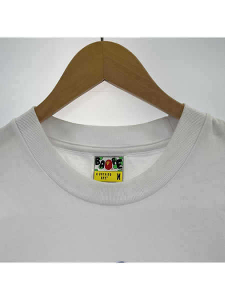 A BATHING APE LINE CAMO APE HEAD RELAXED FIT TEE 白 (M)[値下]