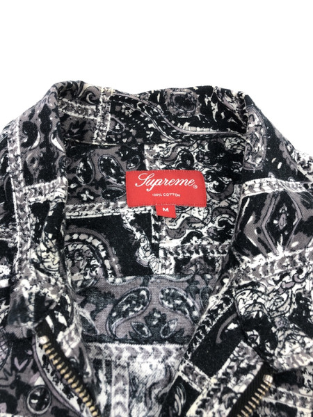 Supreme 16AW broken paisley flannel zip shirt（M)｜商品番号