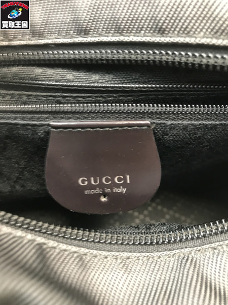 GUCCI グッチ バンブーハンドル ナイロン  ハンドバッグ ブラック