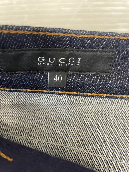 GUCCI 2タック デニムハーフパンツ 40 インディゴ 277978 XZ619