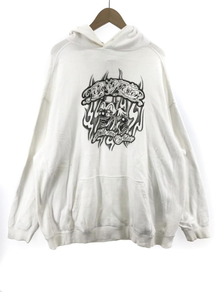 TENDER PERSON/21AW/2FACE PRINTED HOODIE/4/ホワイト